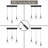 3 Light Linear Kitchen Island Pendant Lights With Hammered Water Globe Glass