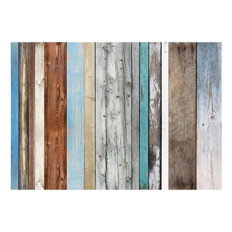 Murale mixte en bois patiné, L 96 po x l 137 po