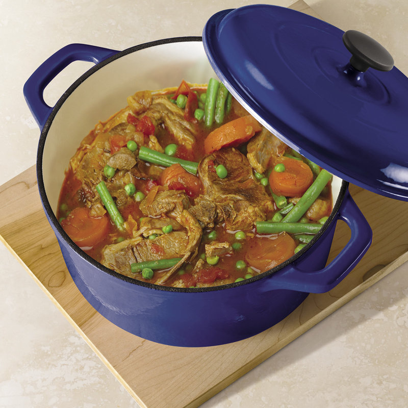 Cocotte ronde couverte - Fonte - S810 - PE - Phen - Style, 6,5 pintes, Bleu