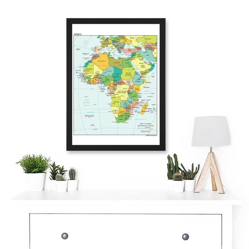 Political Map 2012 Africa African Countries by Value Does Not Apply - Single Picture Frame Print, 45.5cm H x 33cm W
