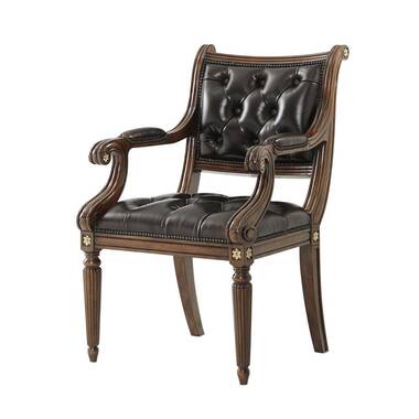 Gramercy Upholstered King Louis Back Arm Chair Fairfield Chair Body Fabric:  9953 Mink, Frame Color: Walnut - Yahoo Shopping