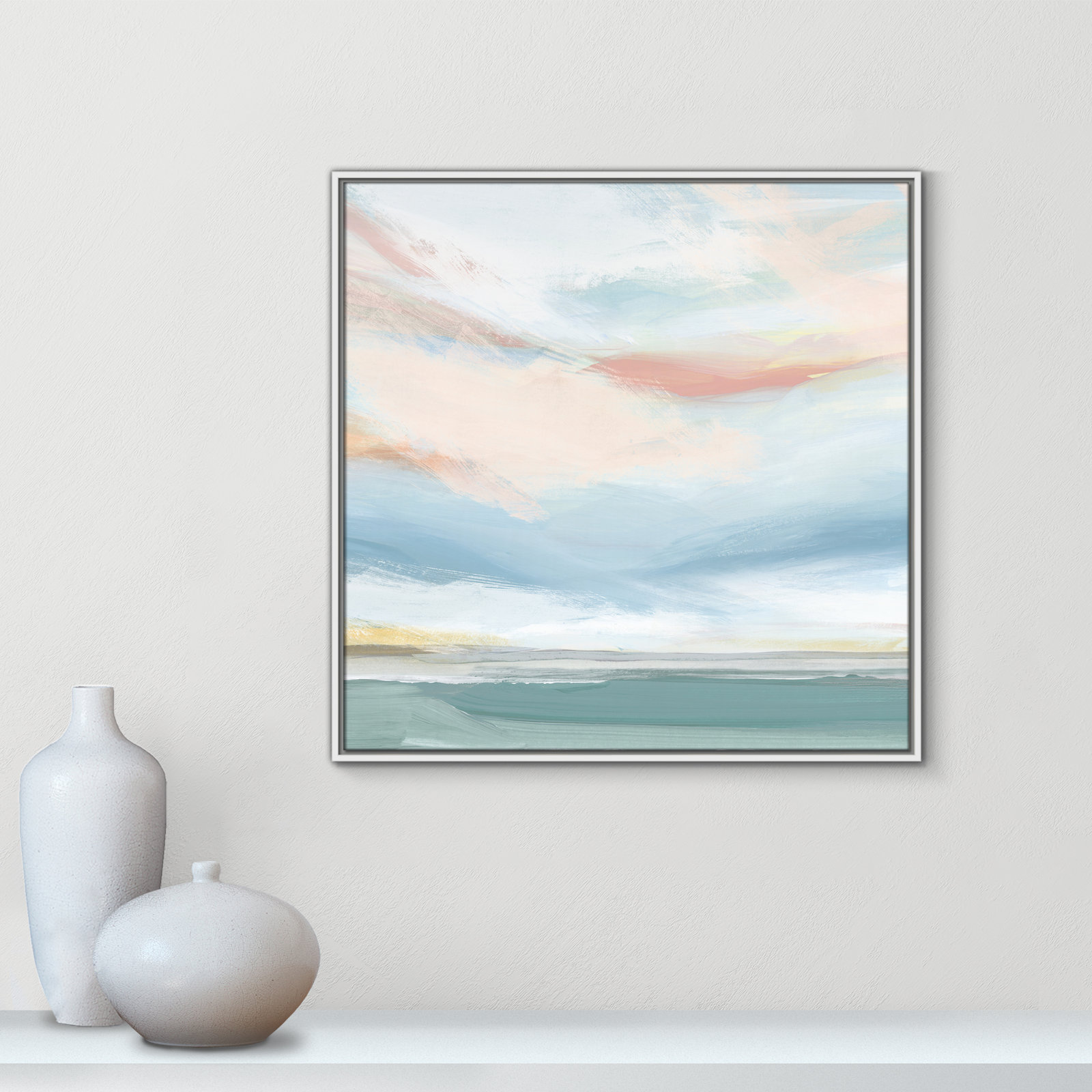Delphi "Sweetness I" Painting by Isabelle Z, White Framed Canvas, 31.5" H x 31.5" W x 2" D