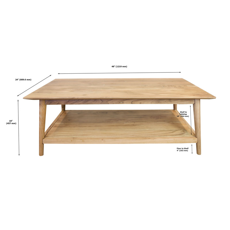 Table basse en acacia massif Offerman, Clair naturel
