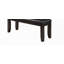 Élégant banc capitonné en cuir synthétique noir avec finition espresso, parfait pour les vestibules et les salons