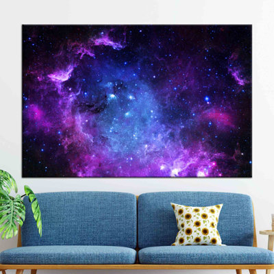 Stunning Starry Night Sky Wall Art on Cotton Canvas Depicting a Breathtaking View of the Milky Way Ideal for Space-Themed Decor