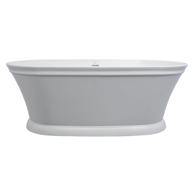 Anson 66" x 35" Freestanding Soaking Solid Surface Bathtub, White