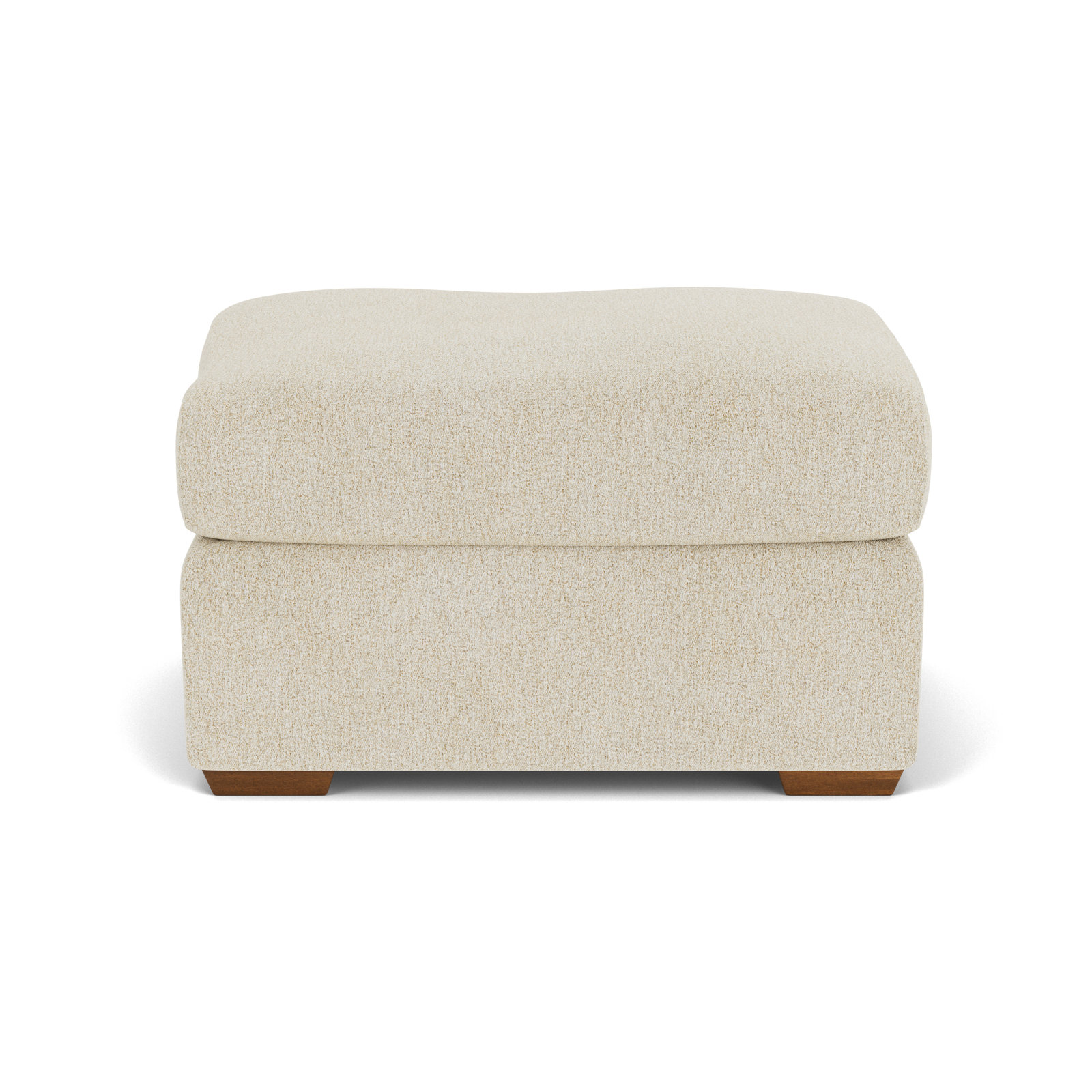 Upholstered Ottoman, Light Beige Polypropylene/Olefin