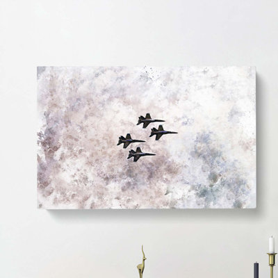 Colourful Jets In Flight In Abstract - Wrapped Canvas