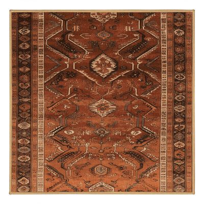 Machine Washable Turkish Brown Area Rug