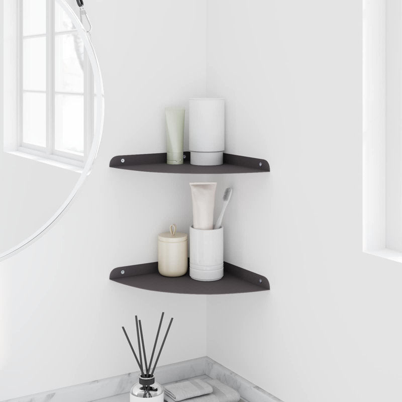 Steel Corner Shelf, 2cm H x 24cm W x 24cm D