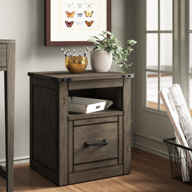 Eada One Drawer File, Smoked Grey Finish