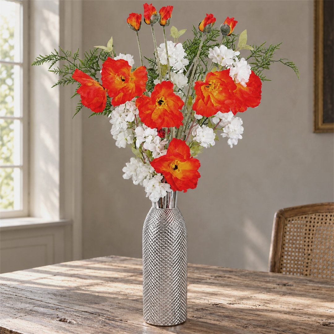 Leaf Design Artificial Flower Display with Vase - Image 5