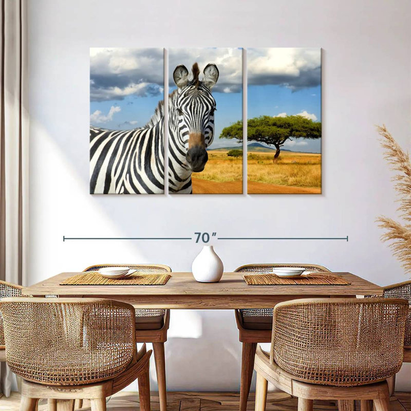 Zèbre safari africain Brampt, H 36 po x l 57 po