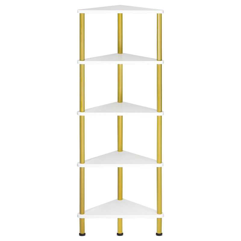 CornerCabinet Corner Bookcase, (5 Shelves) 45.3"H x 11.8"W x 11.8"D., White
