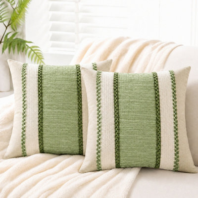 18 x 18 Inch Boho Striped Decorative Throw Pillow Covers