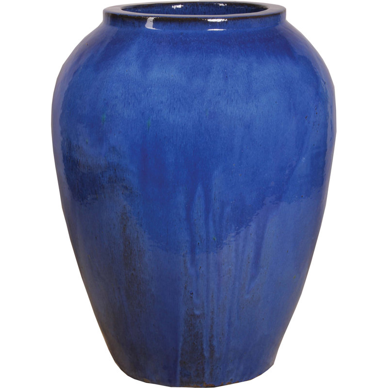 25 in. Gold Urn - Falling Blue