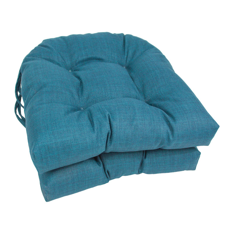 Outdoor 3.5'' Dining Chair Seat Cushion, Sea Blue
