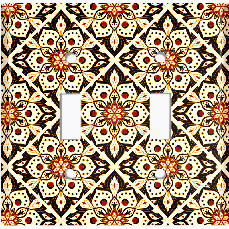 Patterned 2 - Gang Toggle Light Switch Standard Wall Plate