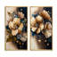 «Bouquet d'hibiscus brun et bleu», 2 pièces sur toile-1432493754-1432493752