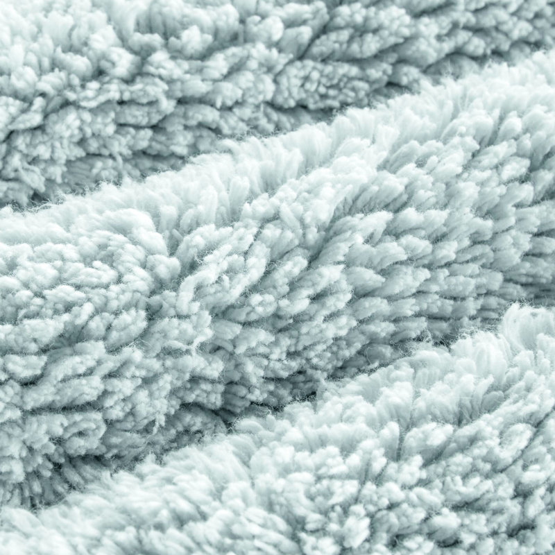 Tapis pour salle de bain réversible 100% coton de 24 po x 36 po, bleu, 3000 g / m², doux et dense, lavable à la machine