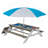 Versatile Wooden Kids Outdoor Activity Table with Umbrella and Multiple Functions