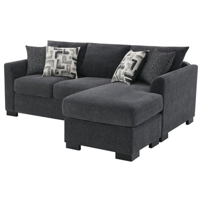 Pacheco Dark Grey Upholstered Sleeper Sectional Chaise Sofa