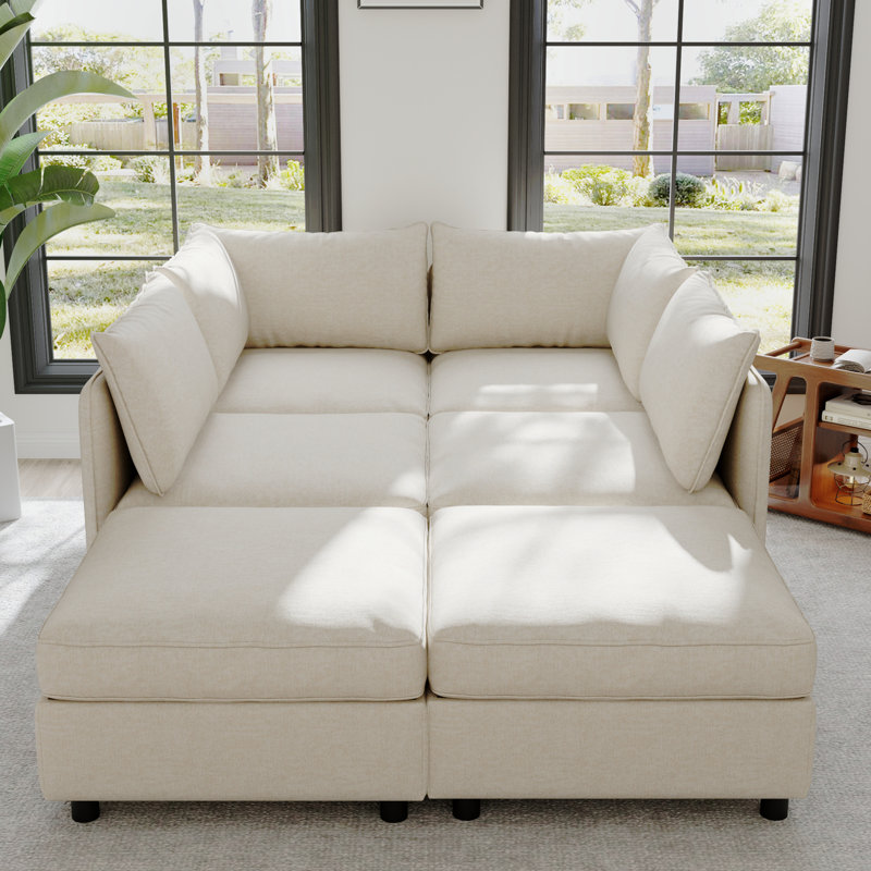 Canapé modulaire modulaire, siège convertible avec rangement, canapé-lit modulaire, combinaisons modulaires flexibles en tissu pour le salon