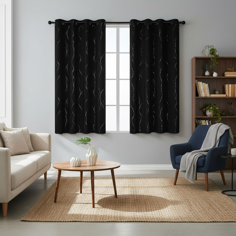 Blackout Curtain Panel Pair, Black