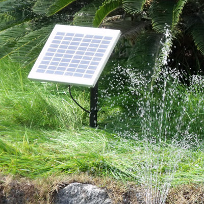 Ronan 132 GPH Solar Pump for Outdoor Fountains with Battery and Light