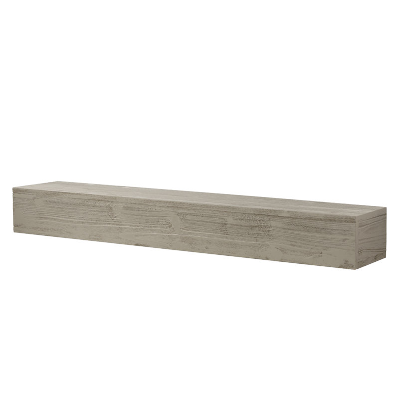Tablette de manteau de cheminée en bois, Gris, 72"