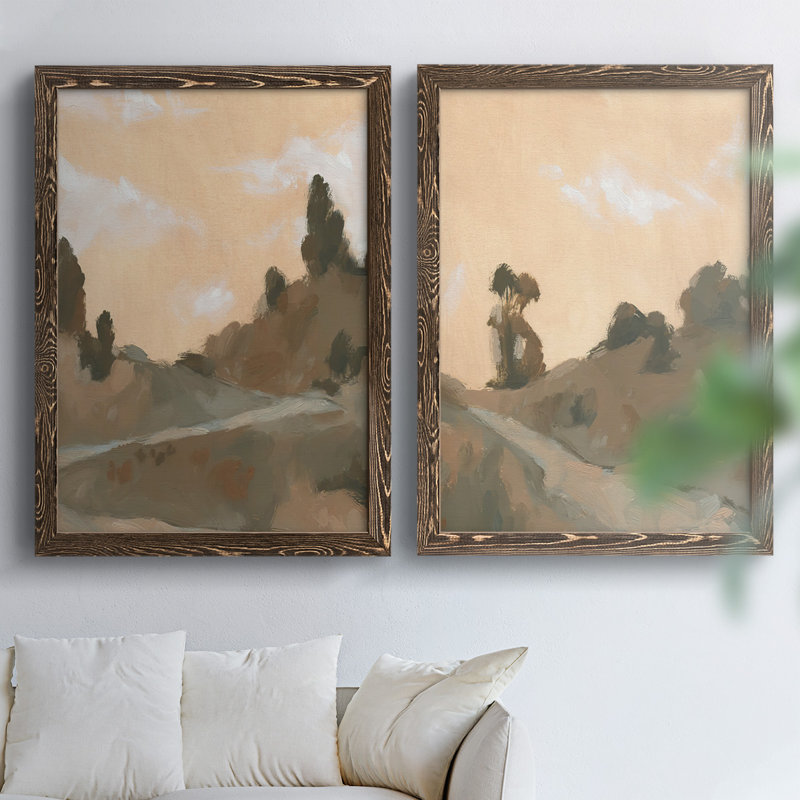 Toile encadrée Hillside, H 27,5 po x l 75 po x P 1,5 po, Noyer