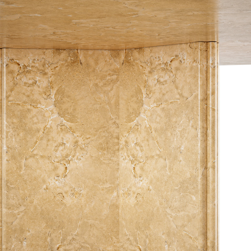 Maximo Round Marble Dining Table, Polished Domani Beige