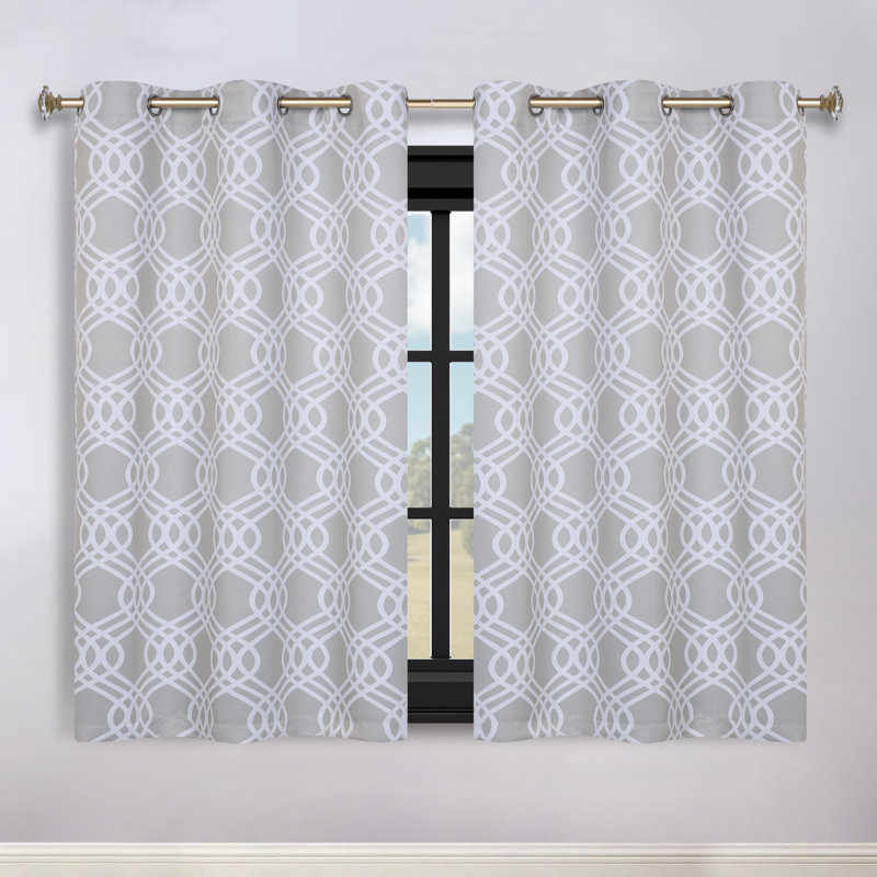 Paire de rideaux obscurcissant 100% polyester Écosse, L 52 po x L 63 po, Chrome chrome