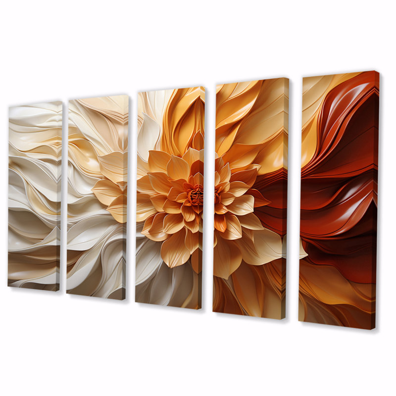 Sunlit spiral sur toile, 5 pièces