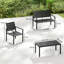 Outsunny 4 Seater Garden Furniture Set with HDPE Slatted Loveseat-1048979806