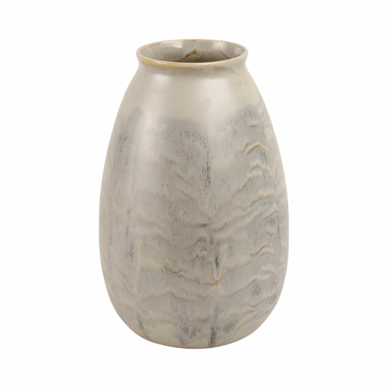 Vase décoratif en faïence fait à la main - pièce décorative en céramique texturée pour arrangements floraux et décoration intérieure - Présentoir de table élégant et durable