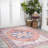 Ville Ornate Medallion Machine-Washable Terracotta/Navy Rug-1019337679