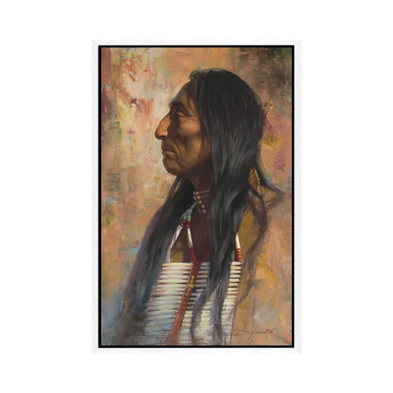 Dakota Native by David Edward Kucera - Painting on Canvas, White Framed, 101.6cm H x 66.04cm W x 3.81cm D
