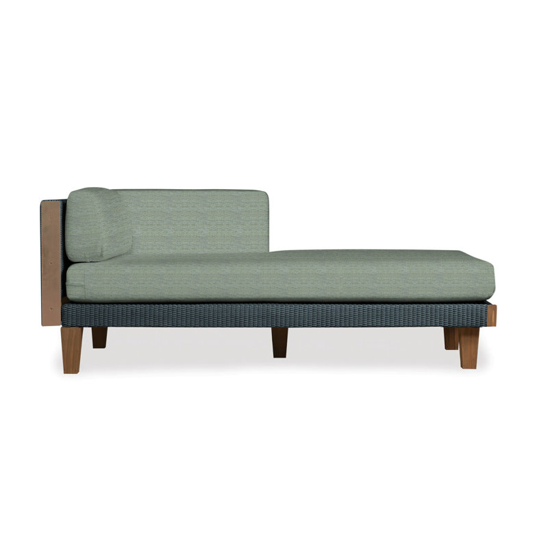 Catalina Outdoor Teak Chaise Lounge, Loveboat Mint, Mink