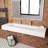 Pyramid 72" Wall Mounted Rectangular Solid Surface Bathroom Trough Sink in Matte Finish - White, With Faucet Holes-635912827-608558802