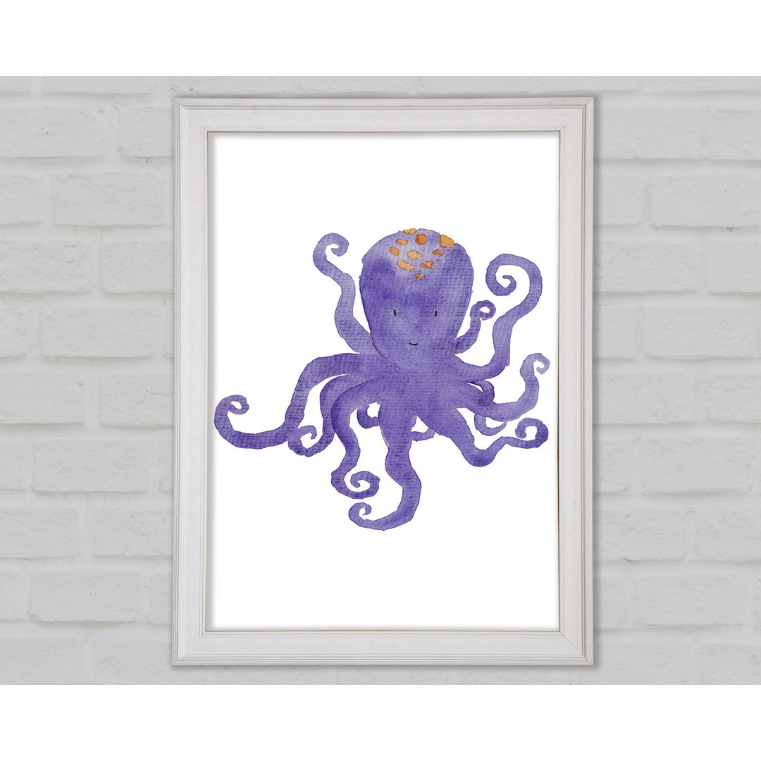 Gerahmter Kunstdruck Purple Octopus