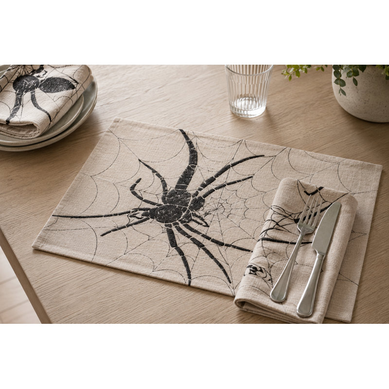Harley Polyester Animals/Nature Square Napkin, White