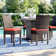 Anastase Resin Wicker Outdoor Dining Side Chair with Cushion