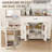 46-Inch Movable Kitchen Island With Storage, Power Outlet, And Adjustable Shelf - Versatile Rustic Breakfast Bar For Home