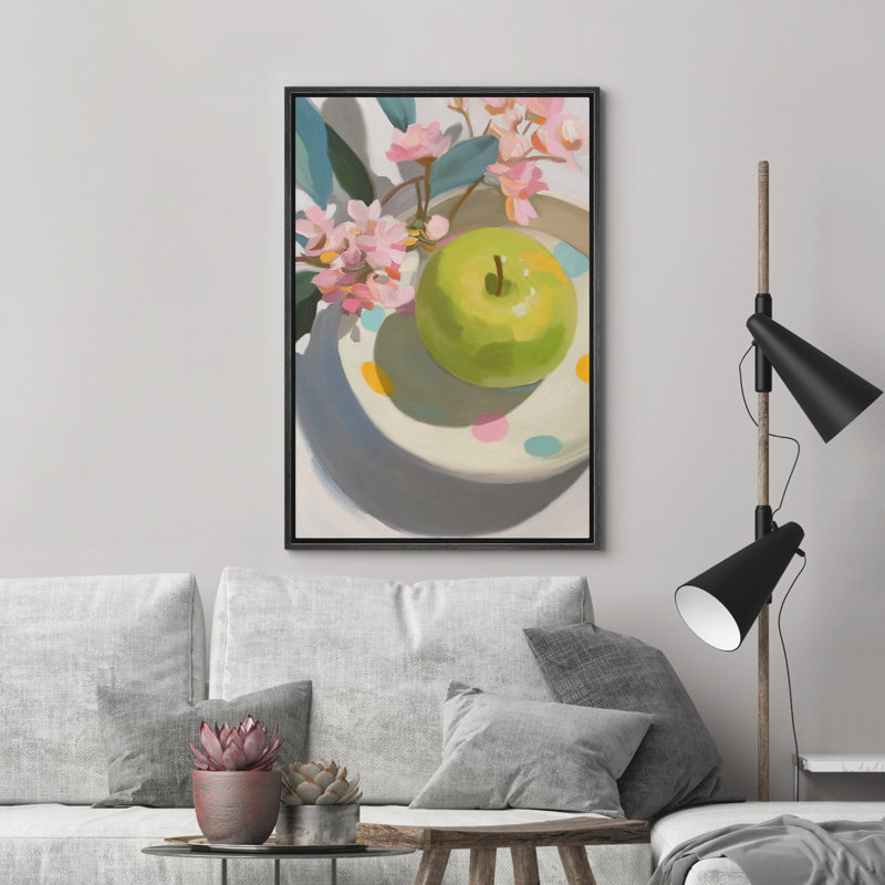 Reproduction d'art sur toile encadrée - fruits pour décoration de cuisine, Noir, H 24 po x l 16 po