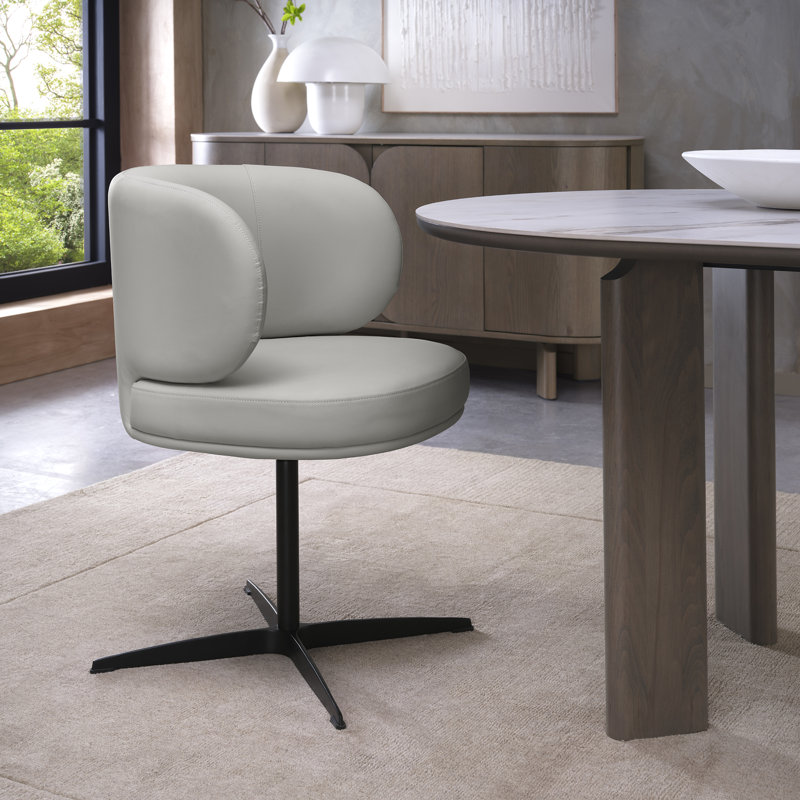 Belita 360° SWIVEL CHAIR - BLACK SAND POWDER COATED LEGS (PAIR), Light Grey