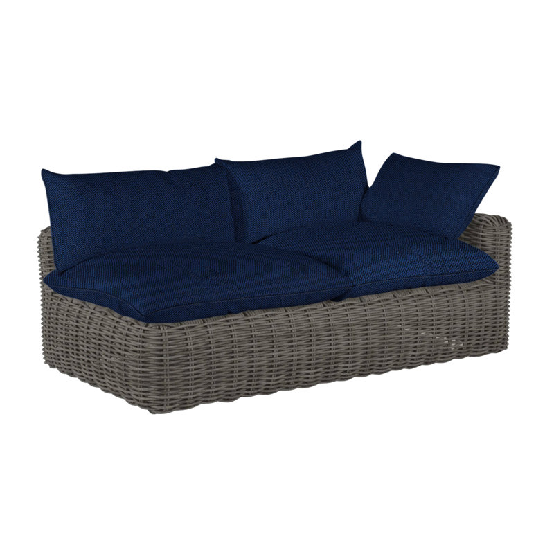 Causeuse Montecito, Welt, Velours indigo, Gris ardoise