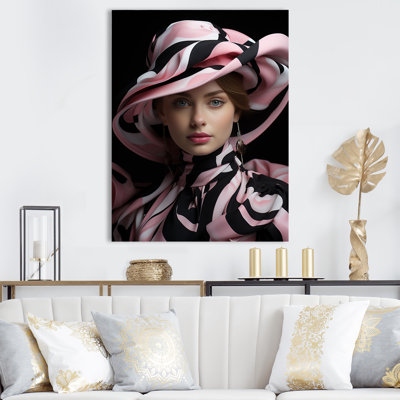 «Chic Woman with Hat I», reproduction d'art sur toile