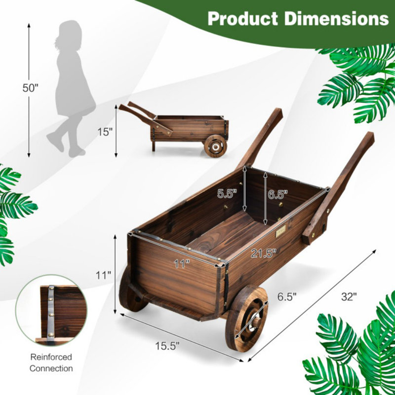Ahrens Wood Wheelbarrow Planter