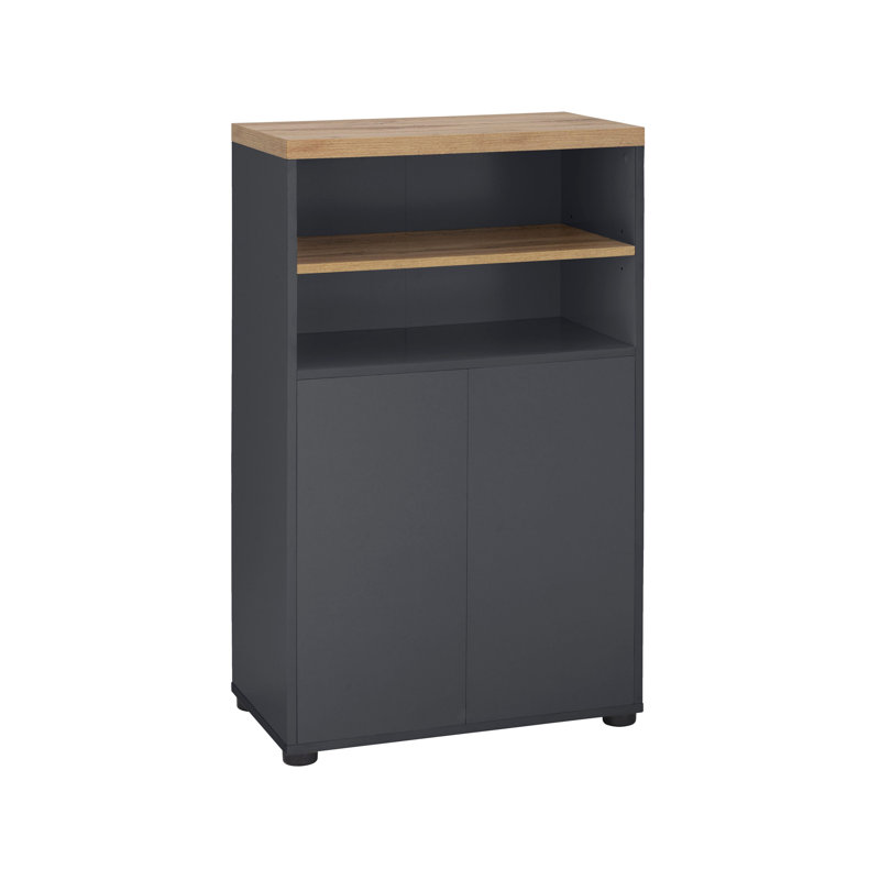 Acelynn Display Cabinet, Anthracite/Oak